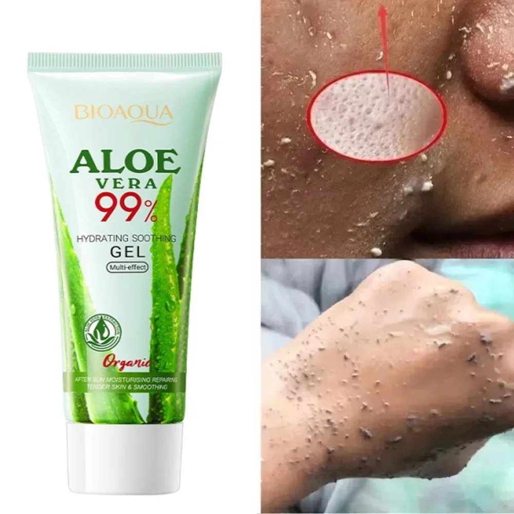 Aloe Exfoliating Gel Gesichts-Tiefenreinigung Porenverkleinerung Porenreinigung Hautpflege Aufhellung Feuchtigkeitsspendende Reparatur Gesichtspeeling-Creme