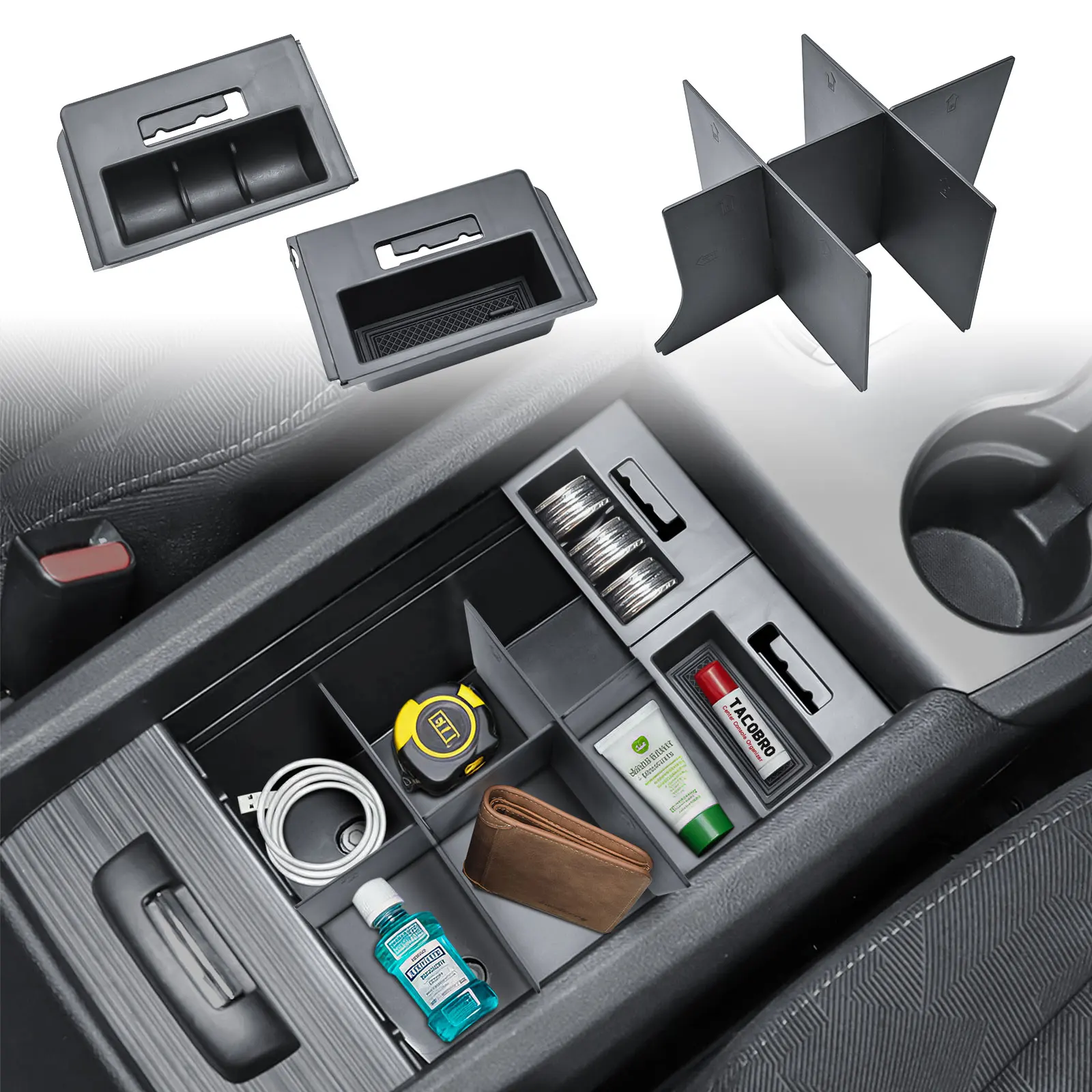 Adaptador de Cable para Teléfono, Divisores de Consola para Honda Pilot 2016-2022, Ridgeline 2017-2023, Passport 2019-2023, Organizador de Almacenamiento para Auto