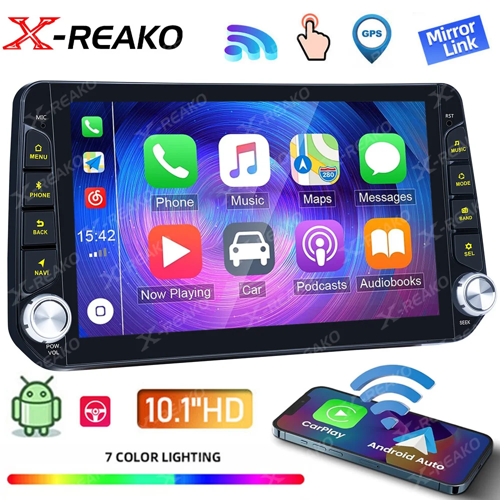 

X-REAKO 10.1 Inch Screen 2 Din 4/8 core Android Car Radio Navigation Multimedia Carplay GPS WiFi Head Unit Autoradio Car Stereo