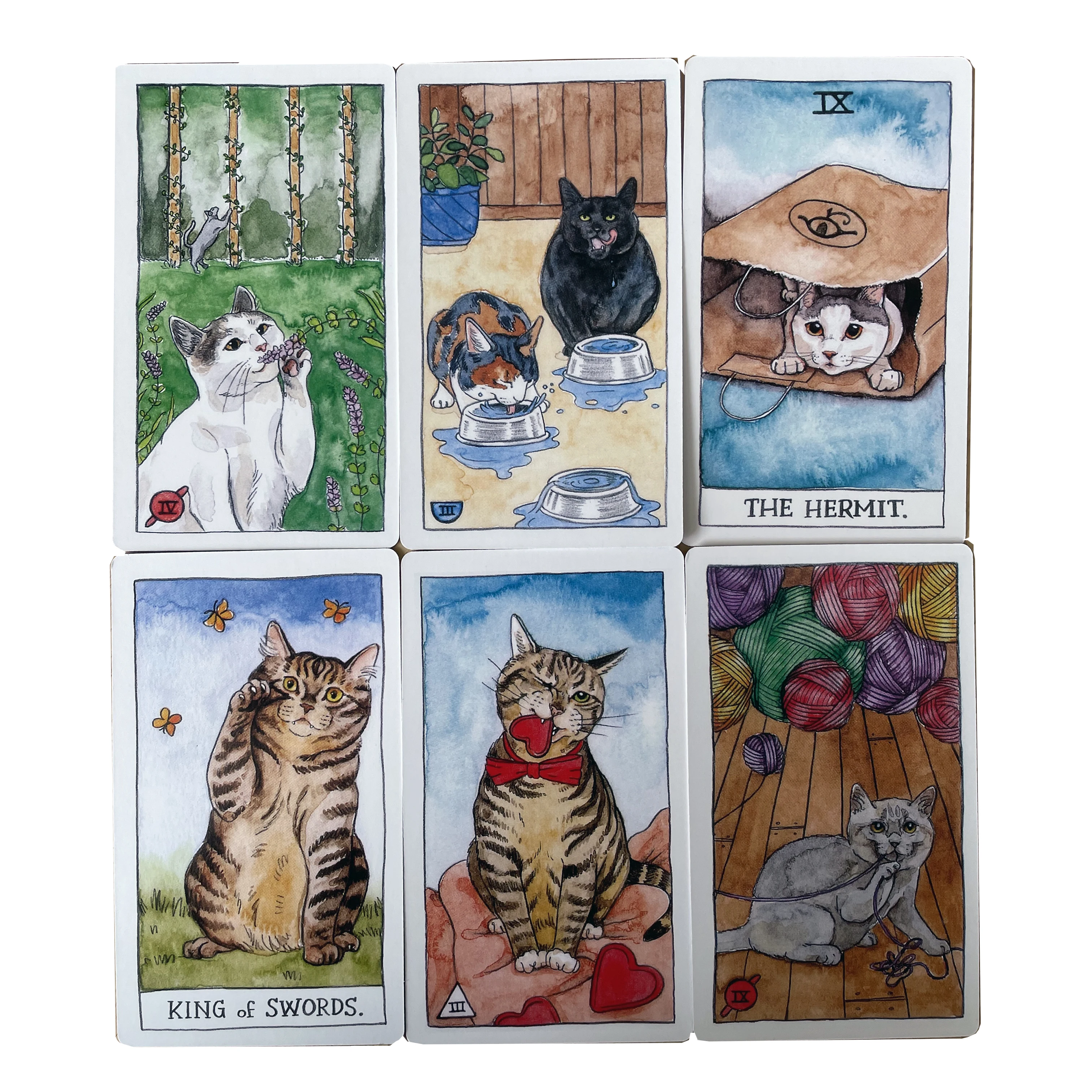 Tarot deck with guidebook for beginners , Cat tarot cards with book , Animal tarot card deck , Tarot deck with guidebook