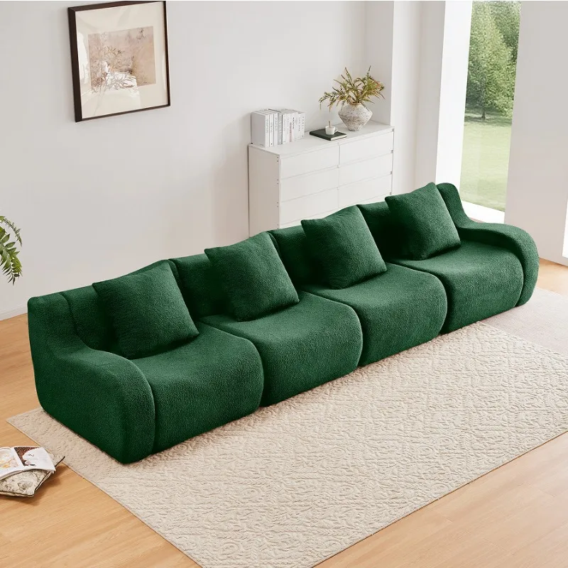 

Convertible sofa set Modern design High quality teddy fabric No assembly required