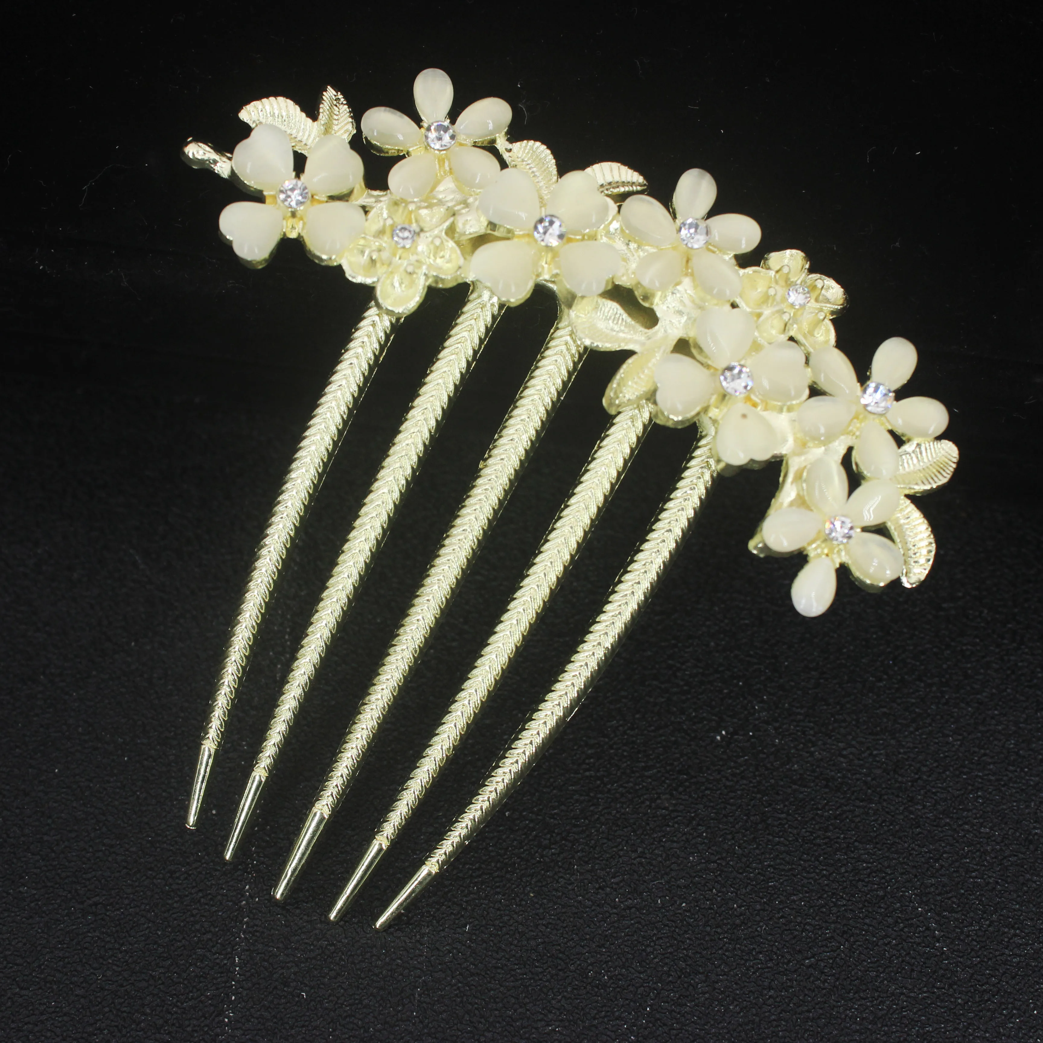 Women Bridal Flower Rhinestone Hair Combs Clips Wedding Hair Accessories Hair Pin Bride Barrette Hair Tiara Jewelry Accessories