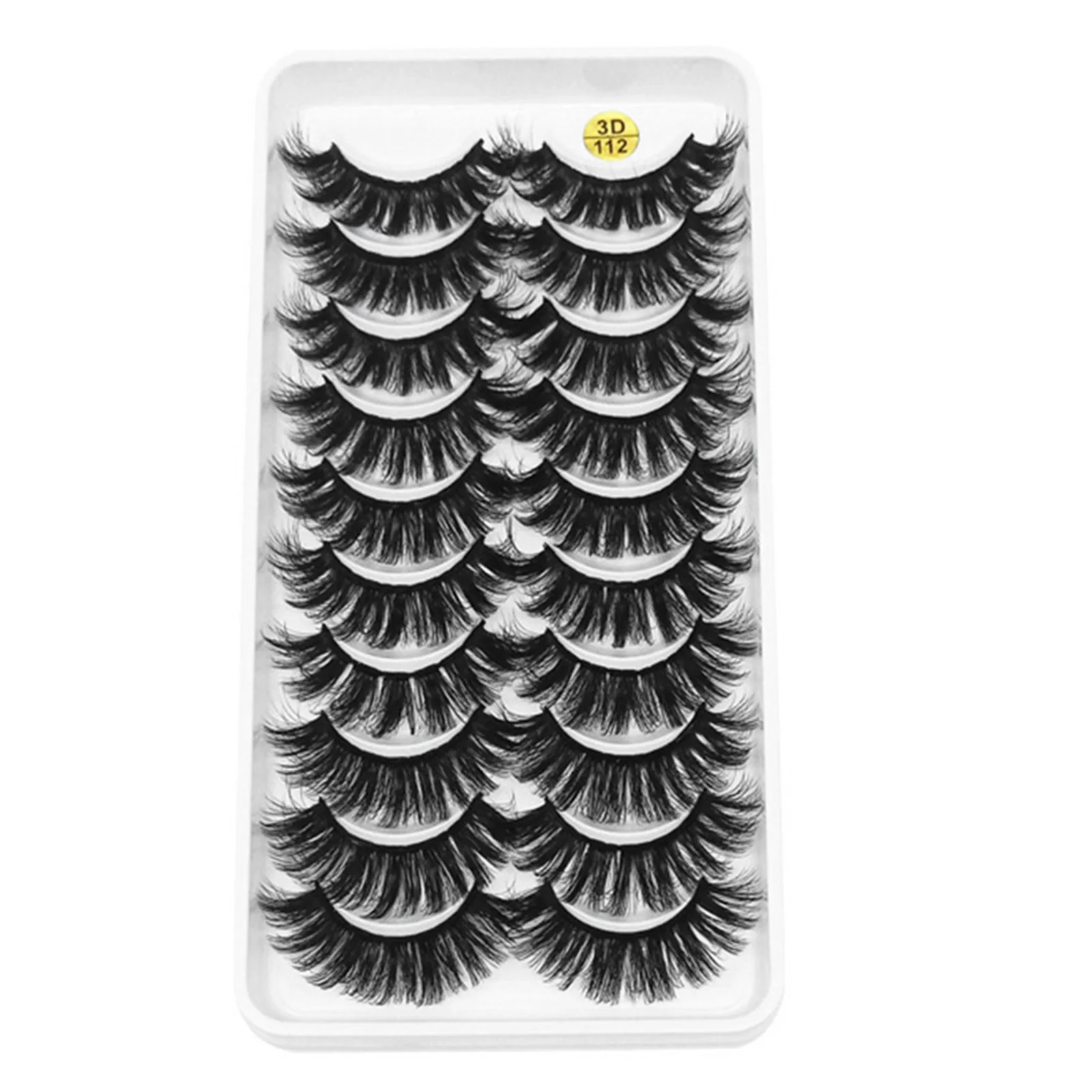 10 Pairs Long Thick Fluffy False Eyelashes Soft Non Irritation Fluffy Eyes Lashes for Cosplay Makeup DIY Supply