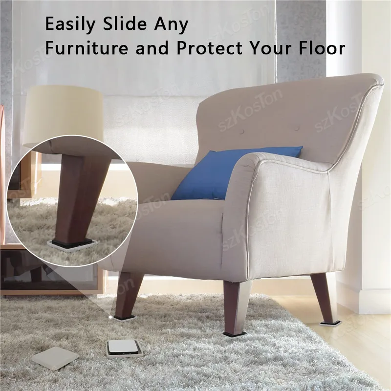 4Pcs Table Chair Leg Sliding Block Furniture Slider Pads Anti Scratch Easy Move Heavy Furniture Leg Mat Thickened Moving Pads image 4