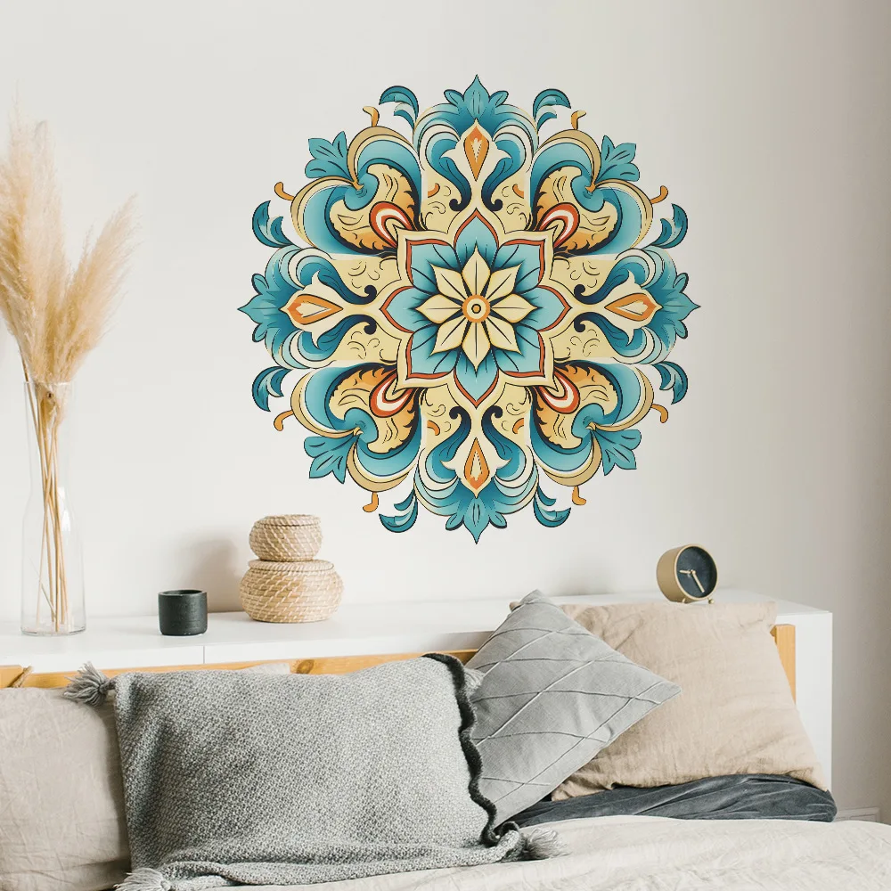 Creative Middle Eastern Retro Pattern Mandala Detachable PVC Wall Stickers Decorative Beautification Room Living Room Stickers view 2