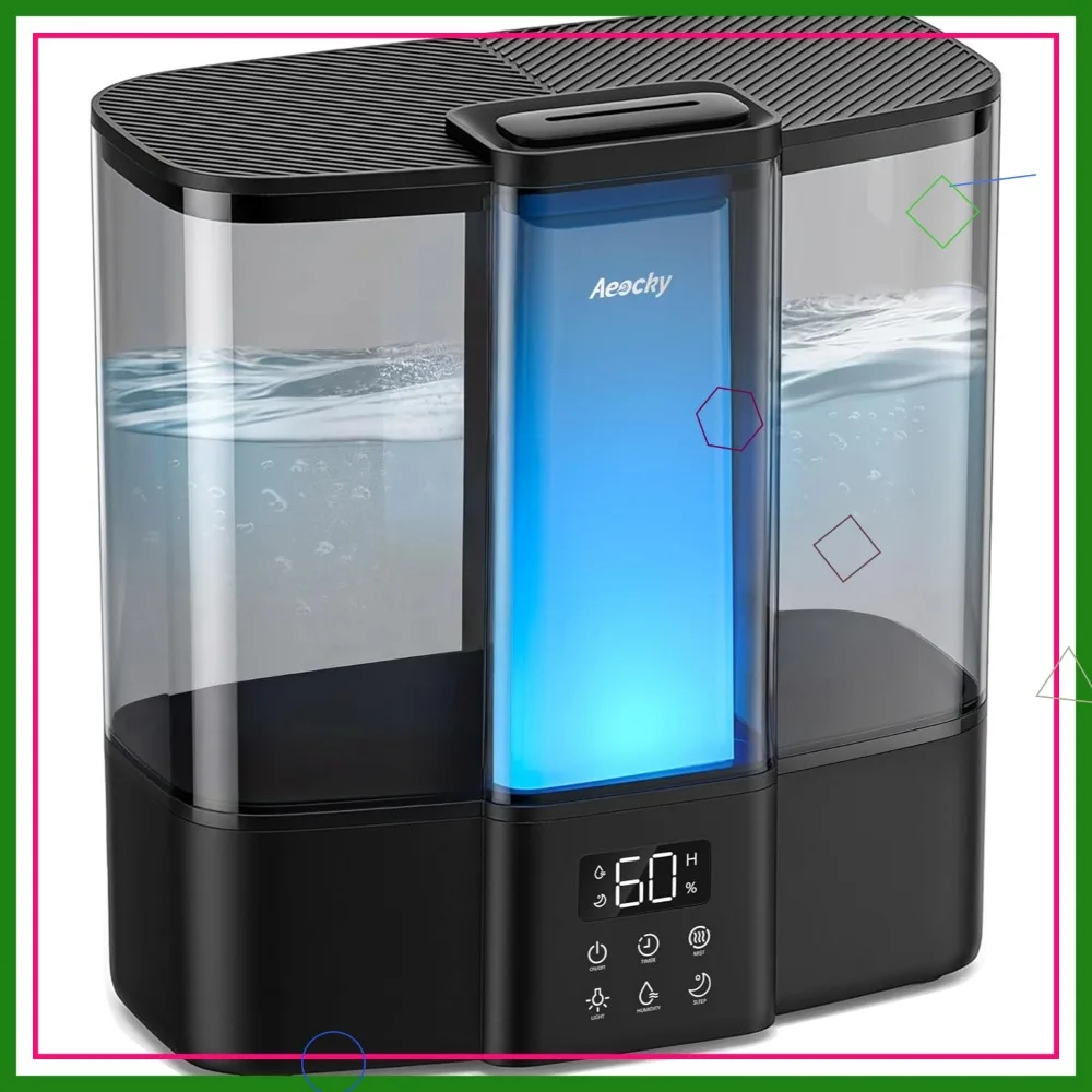 

Quiet Ultrasonic Humidifier for Baby, 4L Cool Mist Diffuser with Night Light & Timer