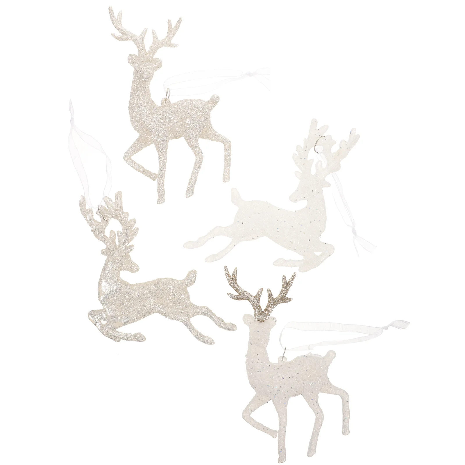 

4Pcs Christmas Elk Hanging Ornaments Sparkling Elk Pendants Xmas Tree Decoration Holiday Hanging Decor Cute Deer Pendant