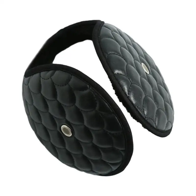 

652F Plush Ear Warmer for Students Adult Windproof Winter Earmuff with Waterproof Leather Outer Cycling Skiing Keep Ear Warm