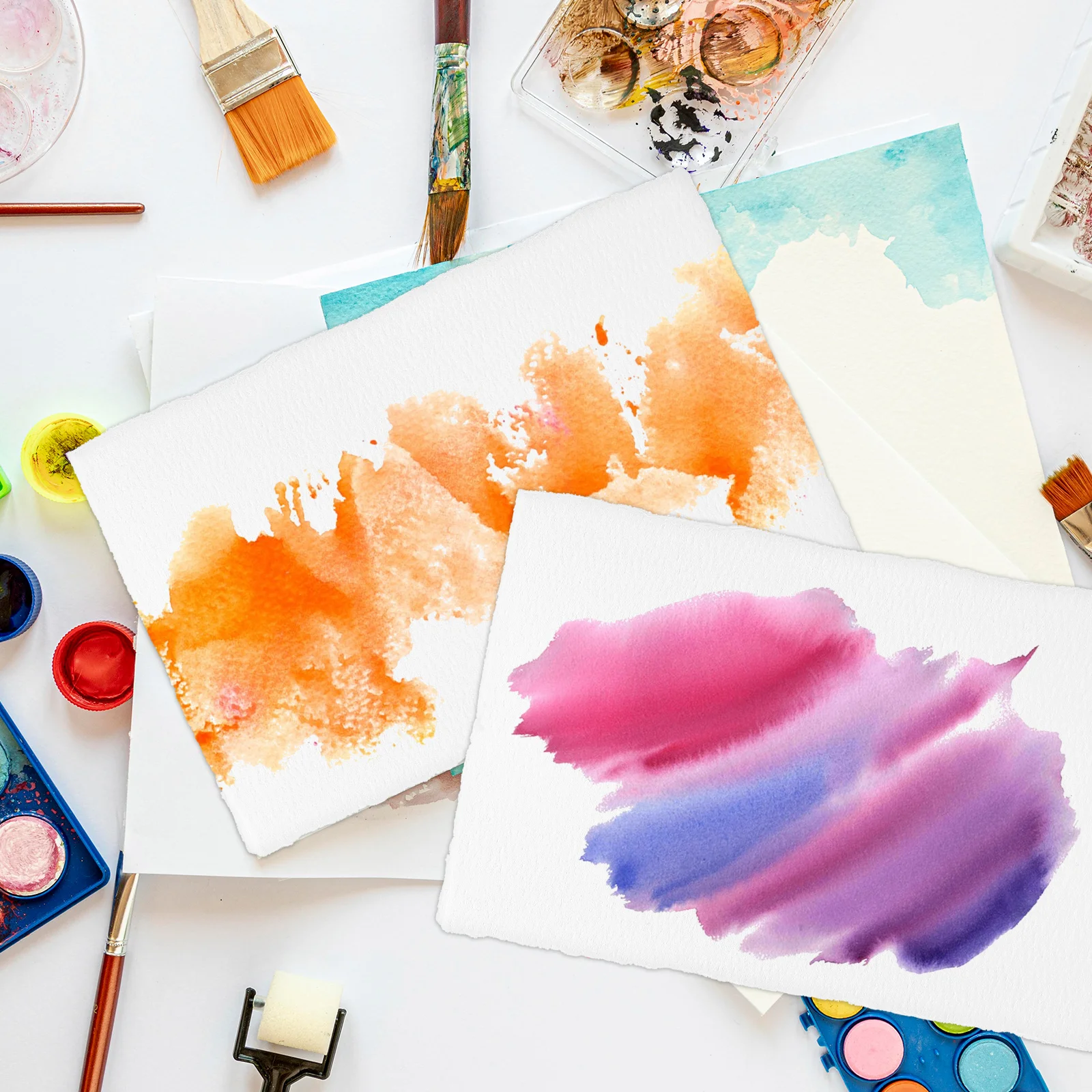 

25 Sheets Watercolor Paper Painting Blank Cold Pressed Small Pad Card White for