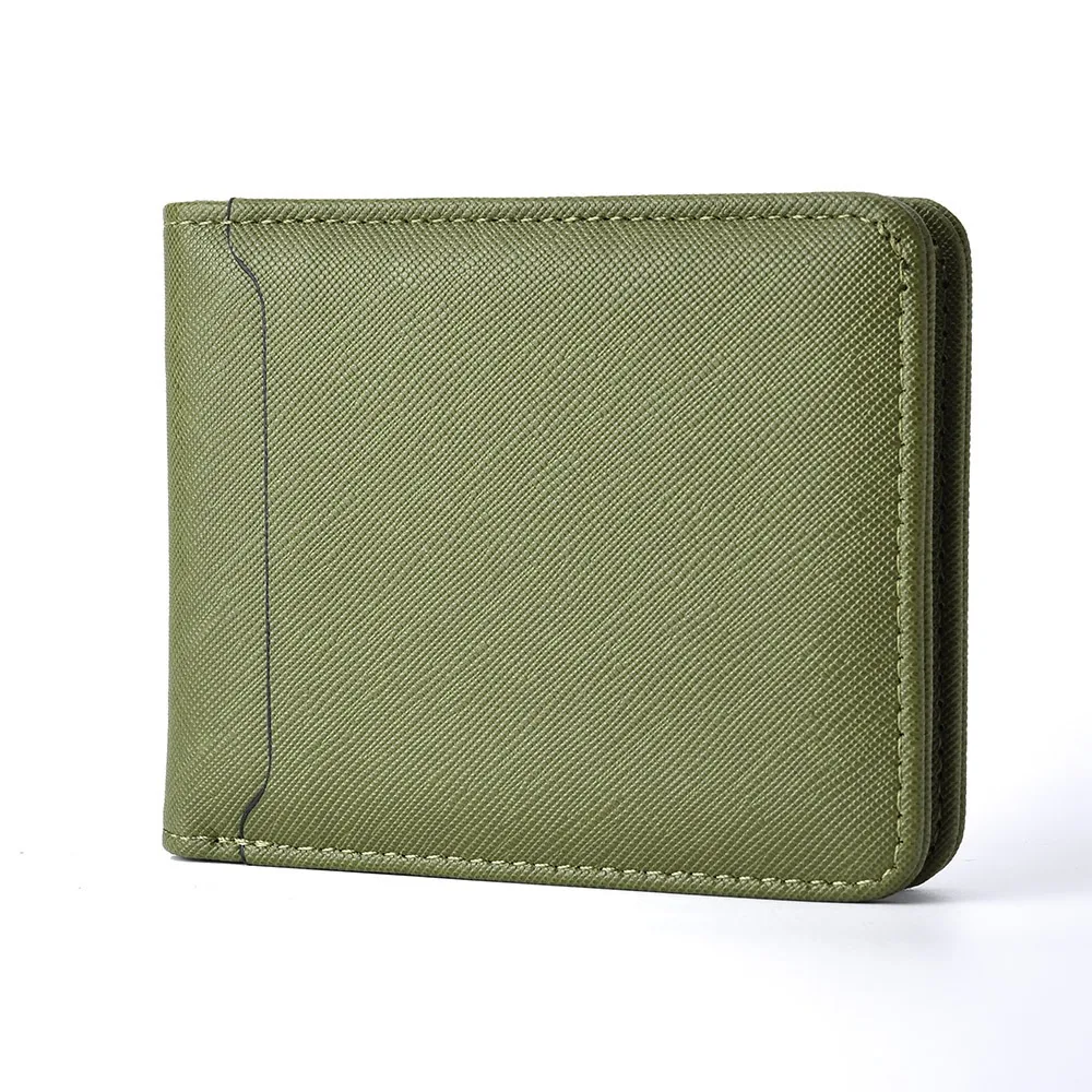 Novo couro do plutônio retro carteira masculina ultra fino leve vários bolsos macio fino carteira clipe de dinheiro cartão de crédito