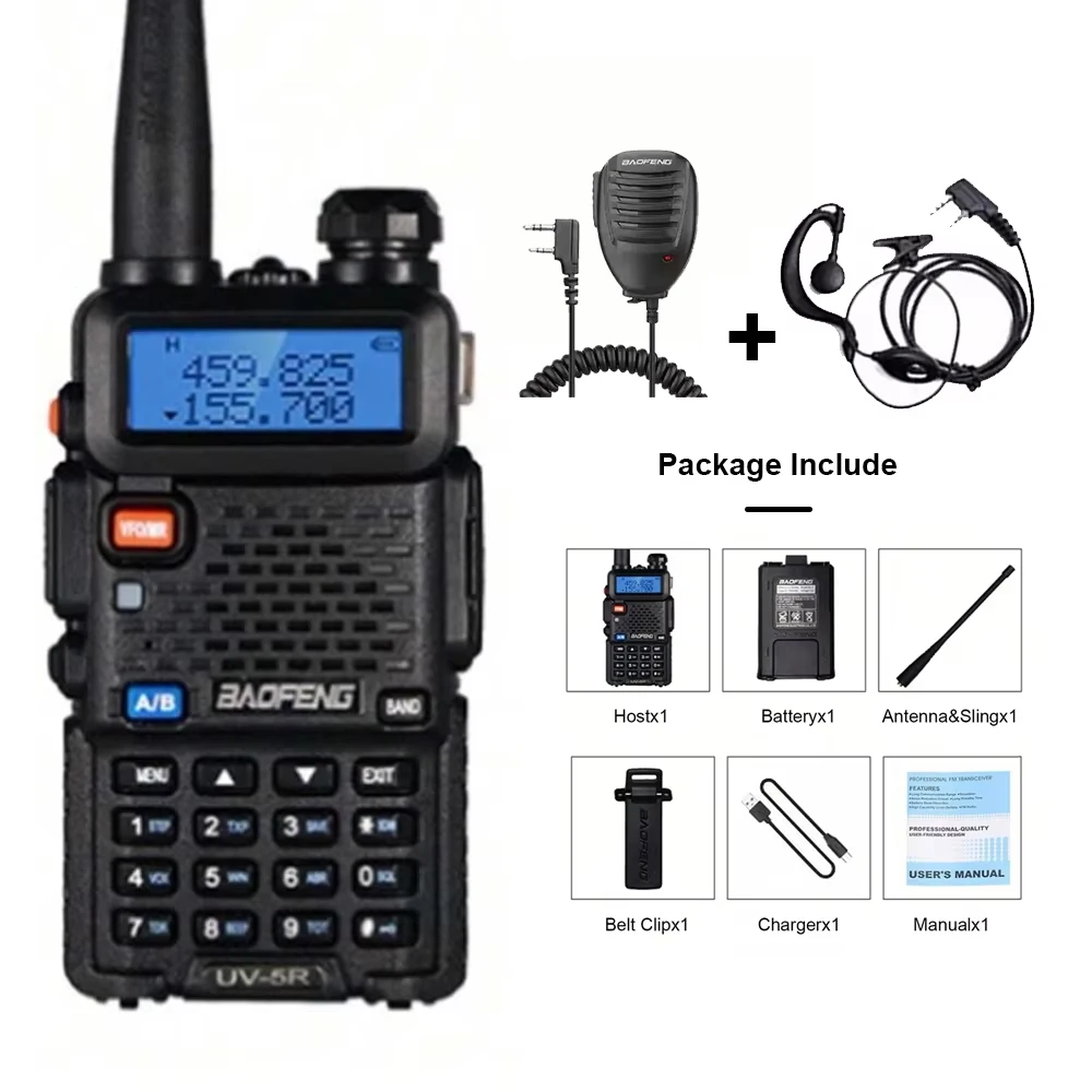 Baofeng UV-5R USB Lange Afstand Dual Band Ham Amateur Met Vhf Uhf Fm CB 128CH 2200mAh draagbare handheld lange afstand tweewegradio