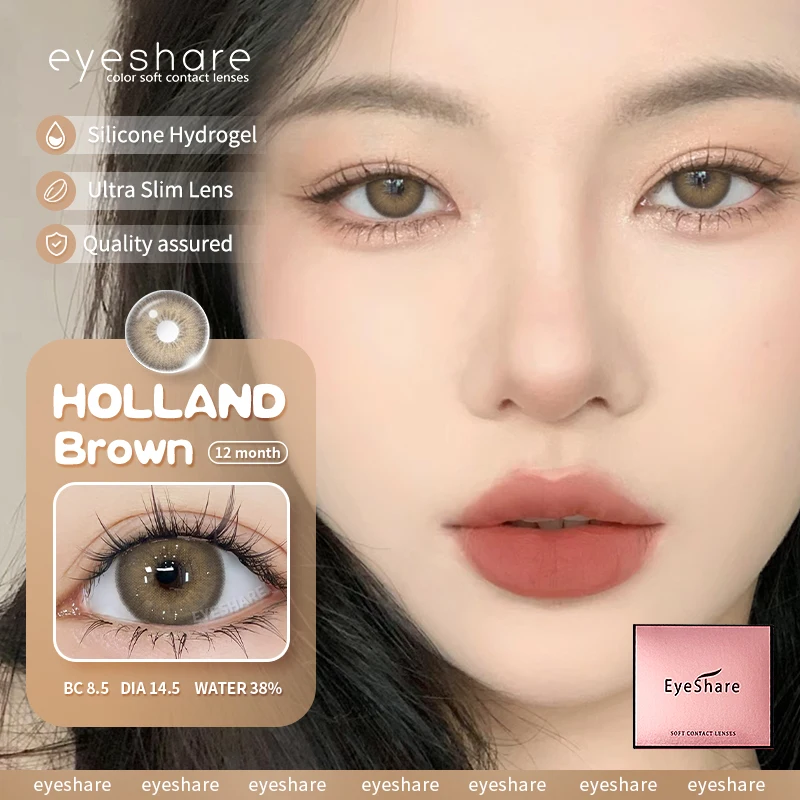 EYESHARE Colorful Contact Lenses for Eyes 1pair Fashion Blue Eye Contacts Brown Lenses Gray Pupils Yearly Cosmetic Green Lenses