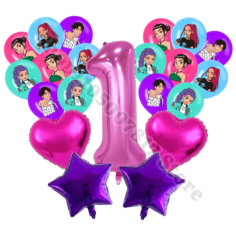 21 قطعة KPop شيطان الصيادين بالون مجموعة أنيمي لطيف حفلة عيد ميلاد لوازم الكرتون موضة اكسسوارات الديكور المنزل بالونات هدية 2025 #2