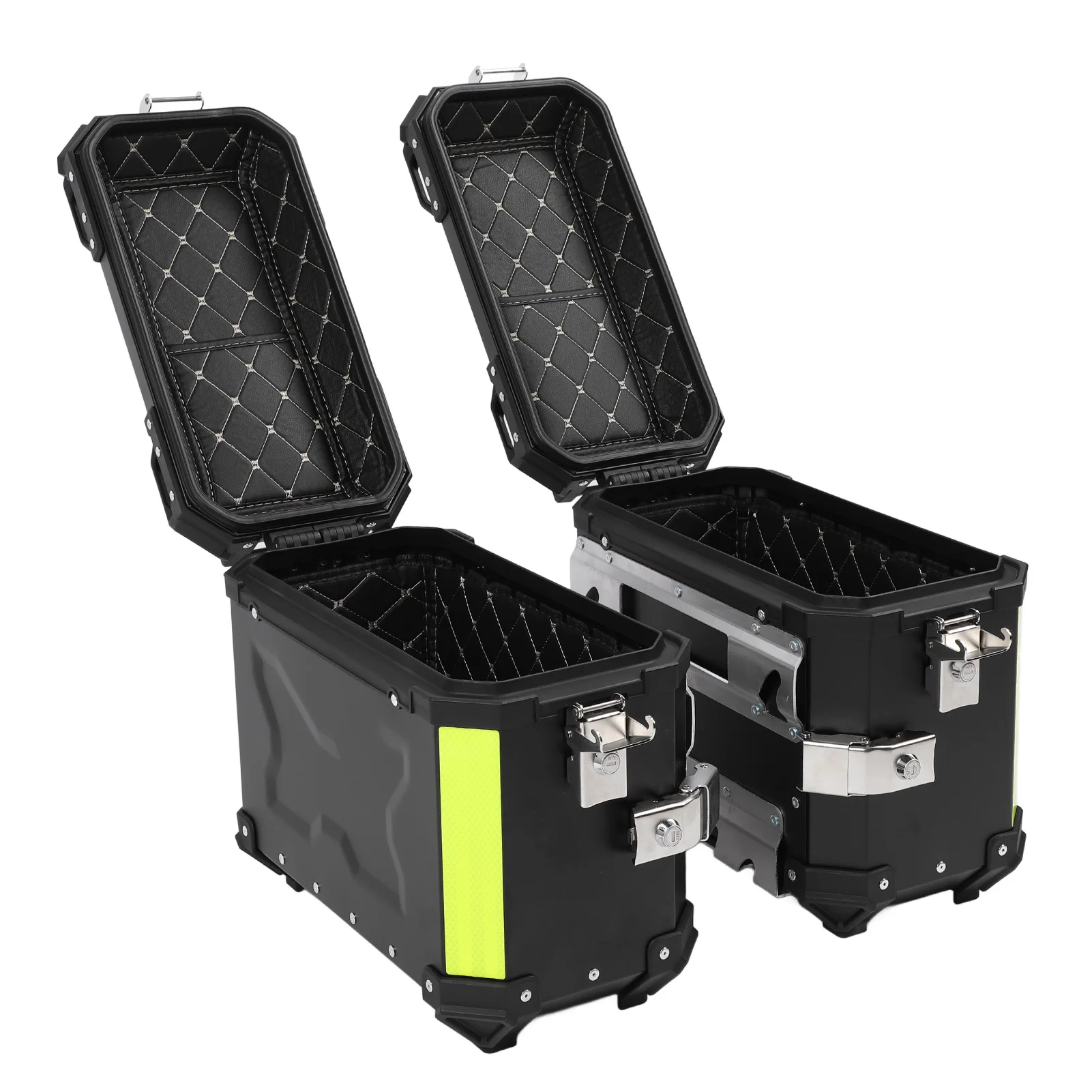 

Motorcycle Side Case with Security Lock and Handle 28L Aluminum Alloy Water Resistant Side Saddlebag Box Storage Carrier