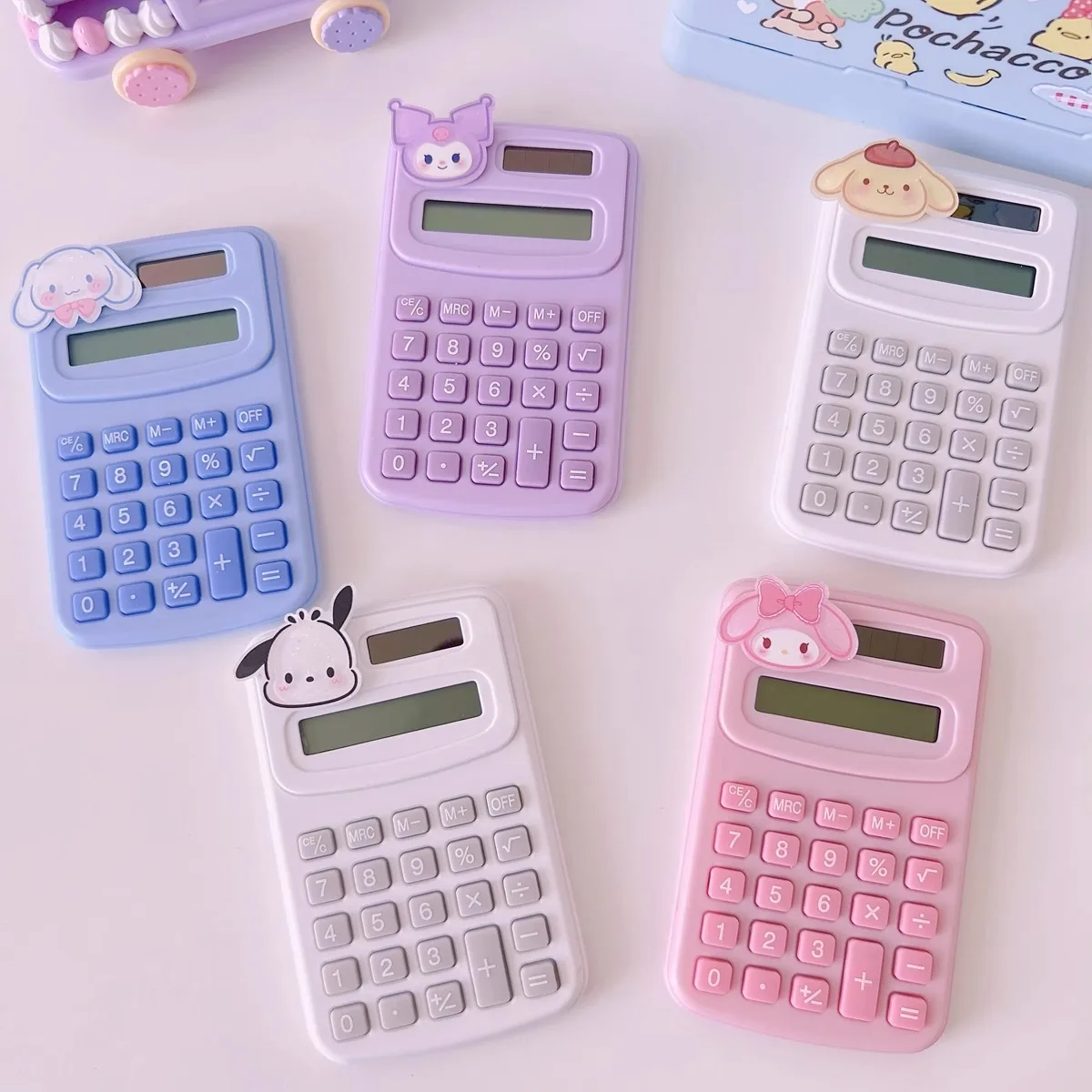 Sanrio Calculator Cute Hello Kitty Mini Portable Electronic Calculator Math Calculation Tools for Student Office Supplies