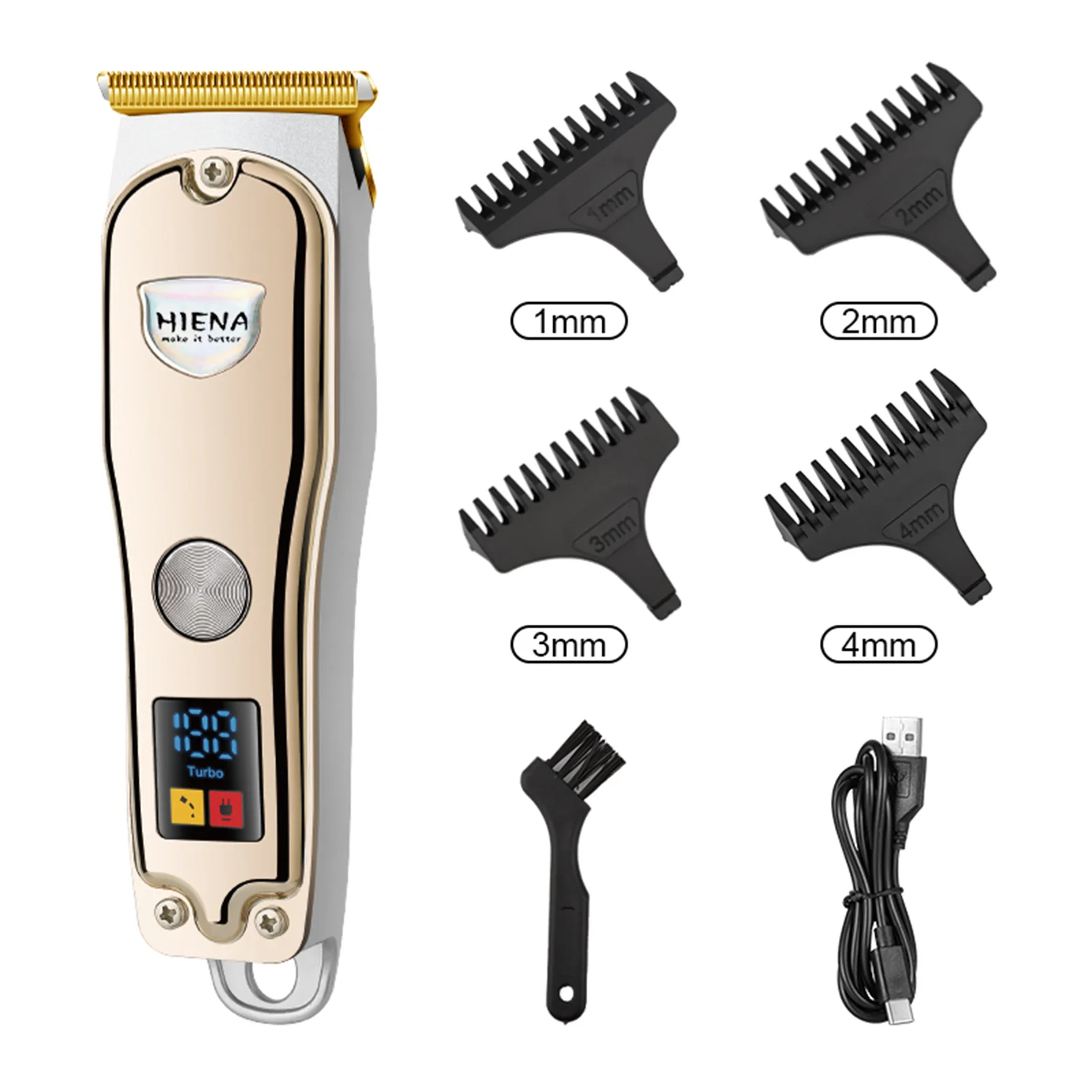 Professional Barber Hair Cutting Machine HIENA Hair Clippers led display Electric Hair Trimmer Beard Shaving Trimmer barber shop