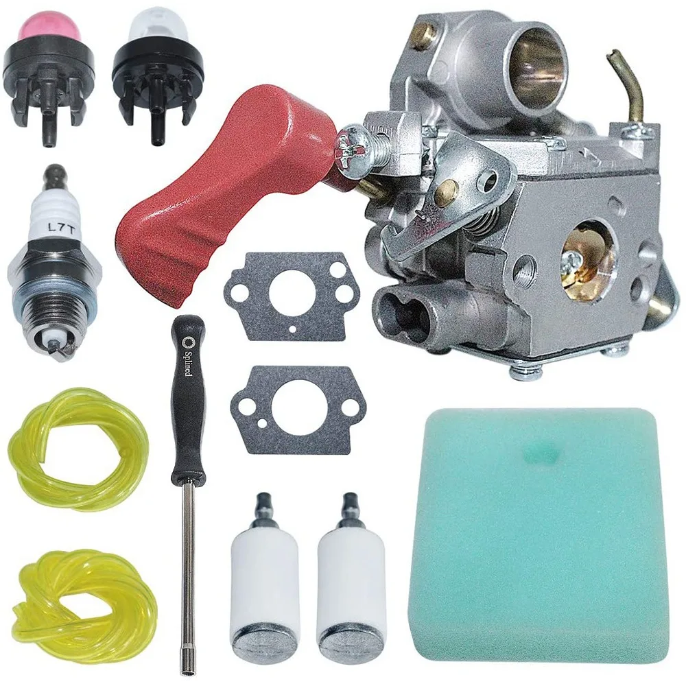 AASS-C1M-W44 Carburetor Carb With Air Fuel Filter Line Kit For Craftsman Poulan 33CC PP333 PP330 PPB330 PP133 Gas Trimmer