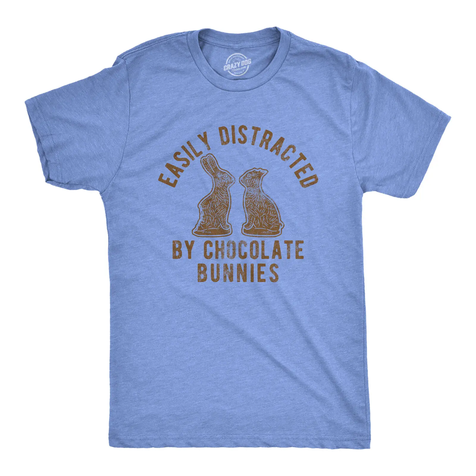 Mens Easily Distracted By Chocolate  Tshirt Funny Easter Sunday Novelty