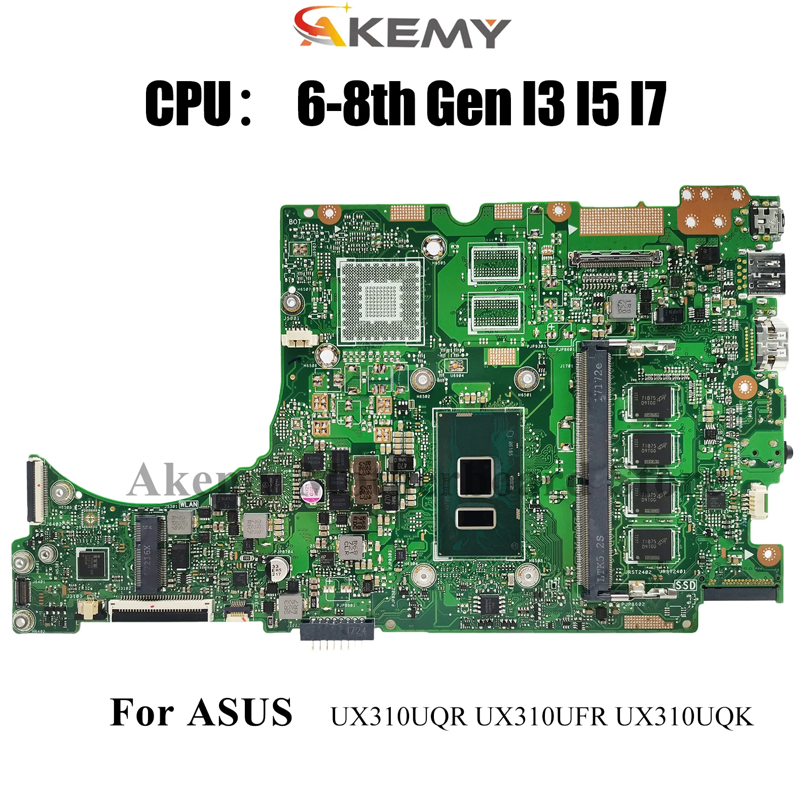 

Материнская плата UX310UA для ноутбука ASUS UX310UV RX310U UX310UQK UX310UQR UX310UQ U3000U UX310UFR UX310UAK, материнская плата с процессором I3 I5 I7
