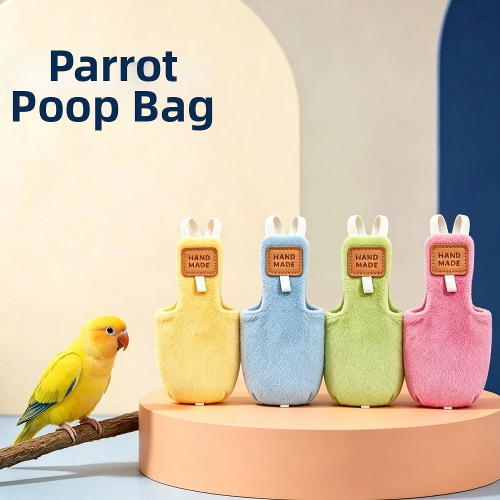Adjustable Parrot Flight Suit Comfortable Warm Bird Urine Pants Soft Snap-Closure Parrot Poop Bag Daily Accessory