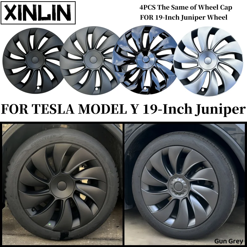 

4PCS Wheel Cover for Tesla Model Y Juniper 19 Inch 2025 Car Replacement Wheel Cover Automobile Hub Cap Full Rim Car Accessories