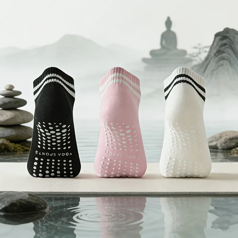 

1 pairs of anti slip cotton sweat absorbing floor dance practice socks Sports Women yoga boat socks