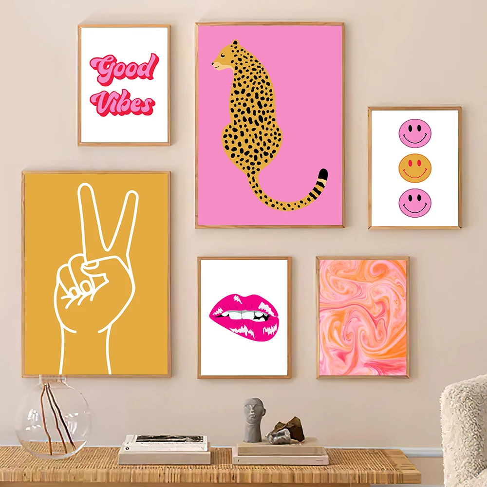 1pc frameless Canvas Painting Preppy Room Decor Poster Print Wall Art Inspirational Word Lips Modern Canvas Painting Room Home D