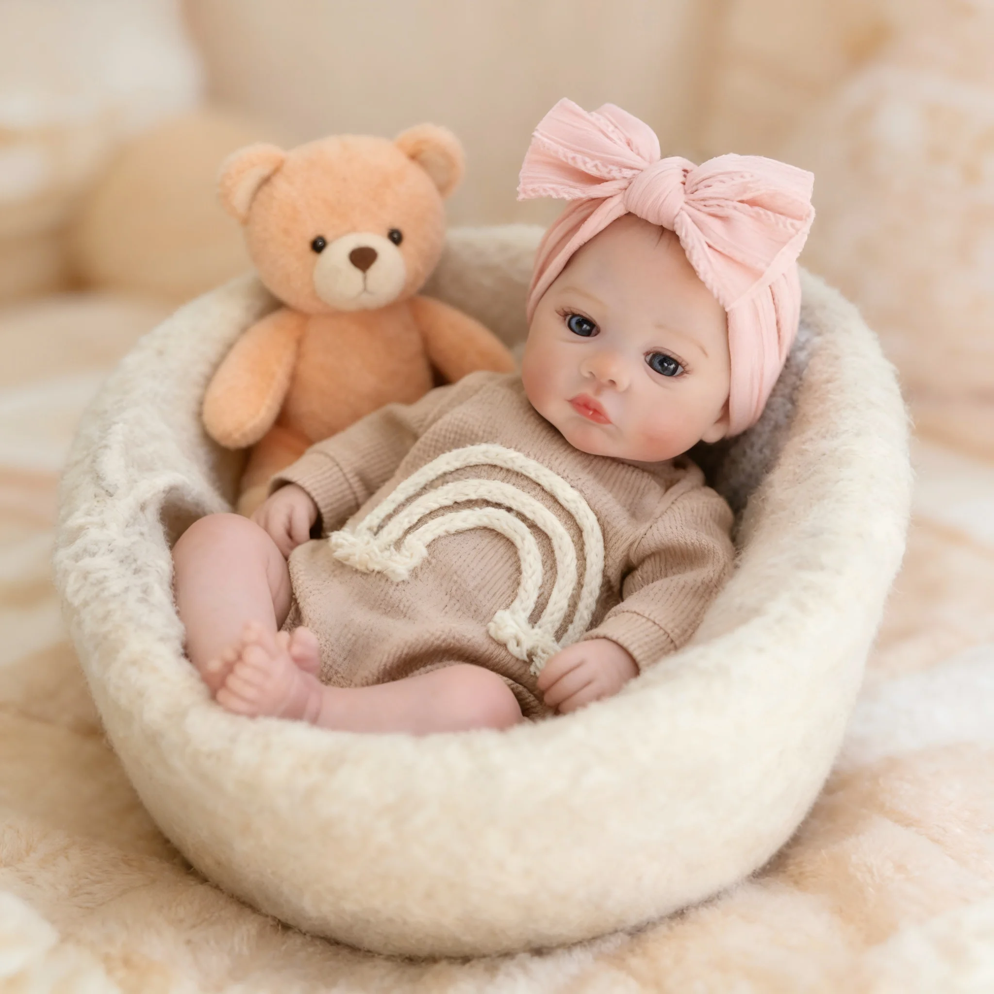 Bambole Reborn da 18 Pollici - Neonato Realistico, Corpo Morbido e Appesantito, Adorabile Bambola Snodabile Realistica - Regalo per Bambini dai 3 Anni in su e C