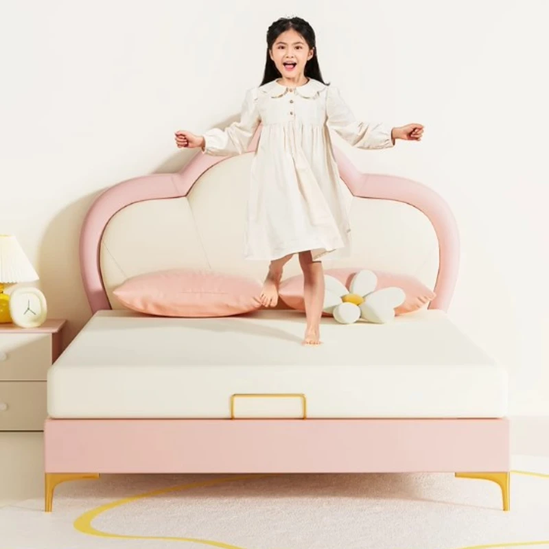 Cute Modern Childrens Bed Girls Pretty Pink Queen Children Beds Light Luxury Cama Infantil Bedroom Set Furniture