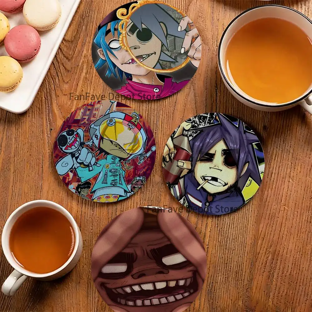 Noodle G-Gorillaz Round Coaster Non-slip table mat Insulated Coasters Kitchen Dining Room Tabletop Decor