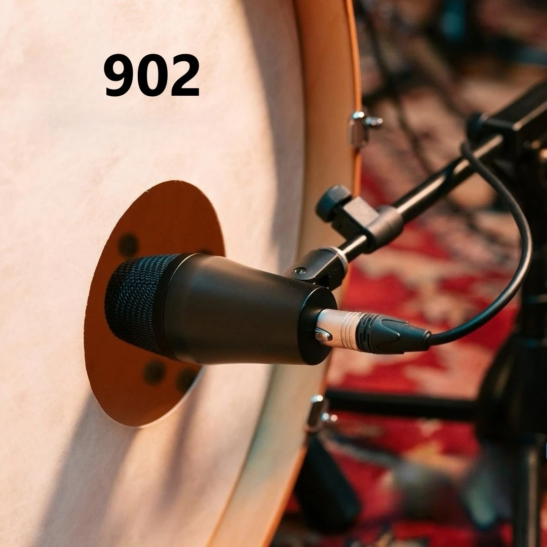 Drum-Mikrofon 902 Kardioid-Tom-Mikrofon mit Breitem Frequenzbereich von 40Hz - 18kHz für Klare Bassdrum-Klänge, Kunststoffgehäuse