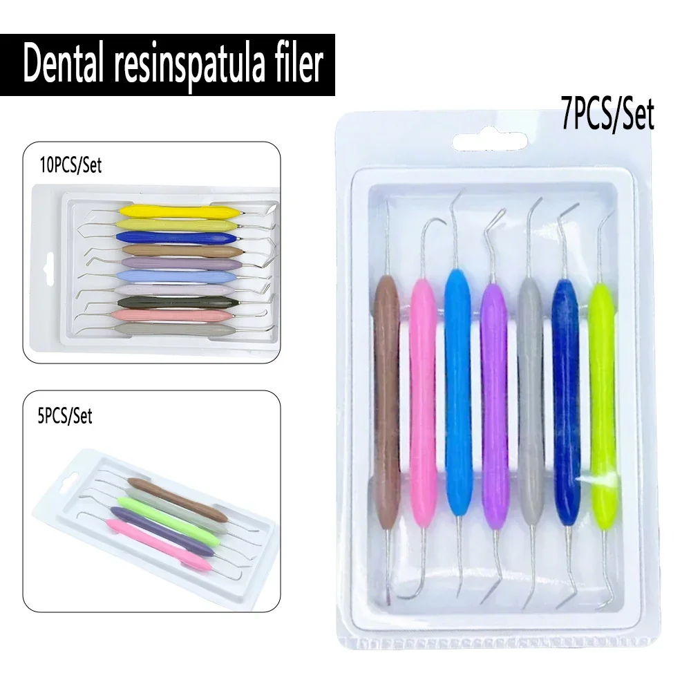 

Dental Resin Filler Kit with Plastic Dispenser Silicone Handle Resin Knife Spatula for Aesthetic Composite Restoration