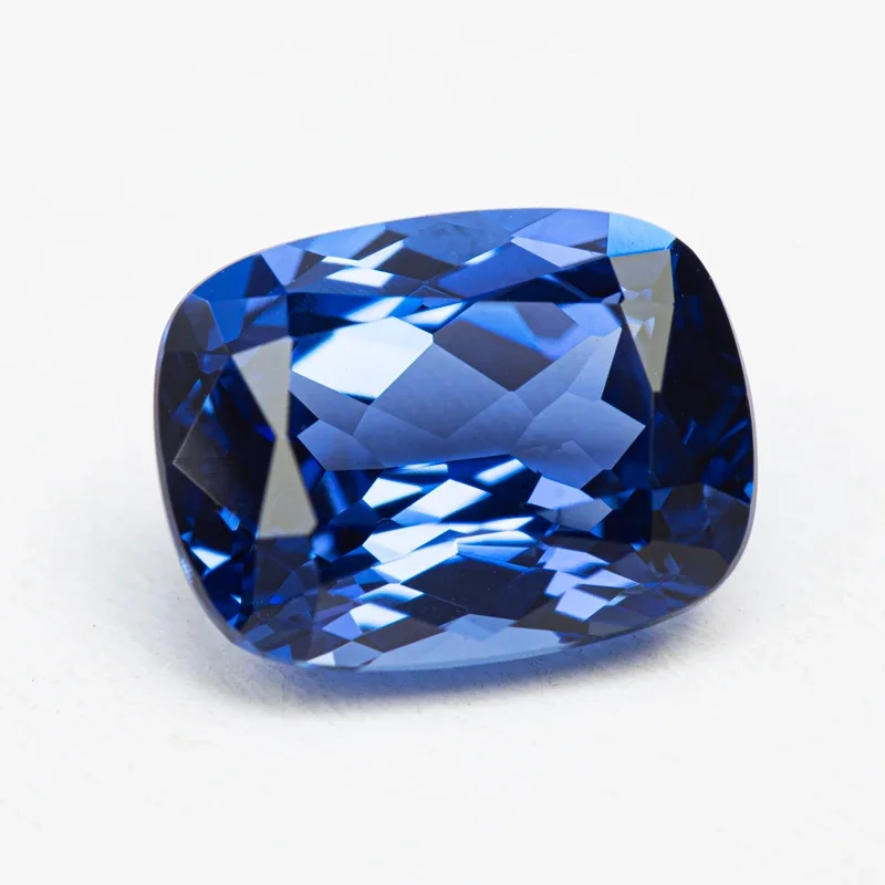 Lab Grown Sapphire Light Royal Blue Color Cushion Shape VVS1 Charms Beads for DIY Jewelry Making Ring Selectable AGL Certificate