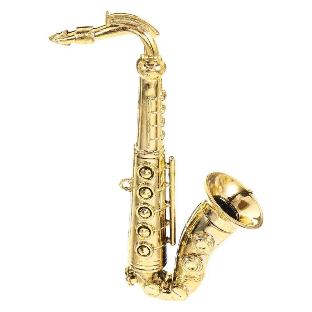 Pendentif électro-plaqué doré pour décoration, modèle de saxophone, accessoires de Noël, artisanat de bricolage, T7wiches