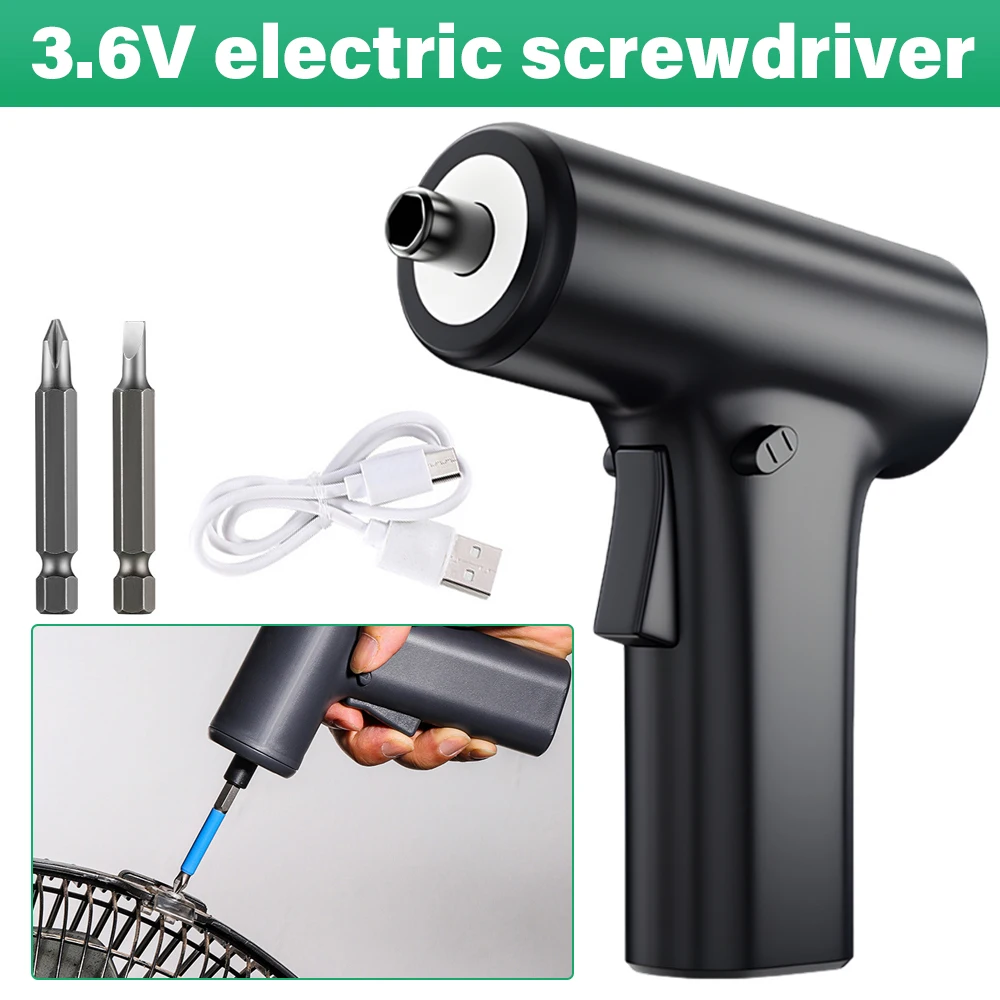 

Portable Electric Screwdriver 3.6V Brushless Motor Cordless Electric Drill Driver with LED Lights Rechargeable Household Repair