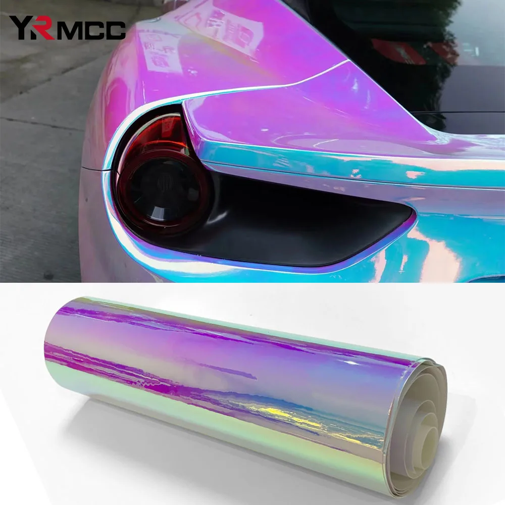 Car Wrap Vinyl Film Laser Plating Color Change Films Pearl Pink Car Sticker Chrome Air Free Rainbow Decals Sheet Car Accessories
