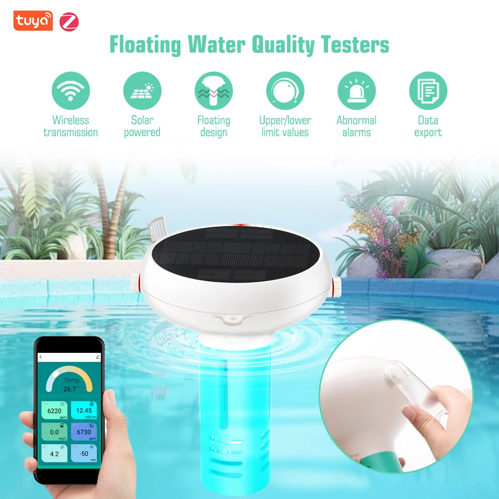 Intelligent Chlorin Meter 7in1 PH ORP Total Dissolved Solids Salinity Temp CL Test Meter Swimming Pool Water Tester