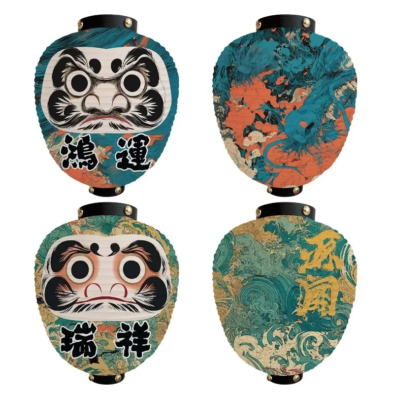 

27x35cm Japan Mascot Daruma Sushi Pub Bistro Restaurant Izakaya Decor Lantern Japanese Style Wish Dharma Hanging Lantern