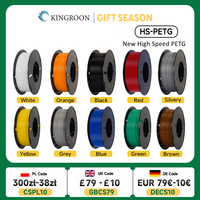 KINGROON Newest HS-PETG 3D Printer Filament 1.75mm High Speed 3D Printinng Material Hyper PETG 5KG 10KG Mix Color