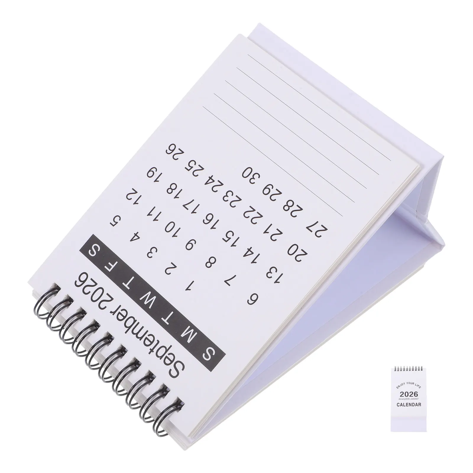 

Mini Desktop Calendar 2026 Compact Monthly Standing Flip For Desk Smooth Writing Surface Lunar Date Tracker Chinese Year Of The