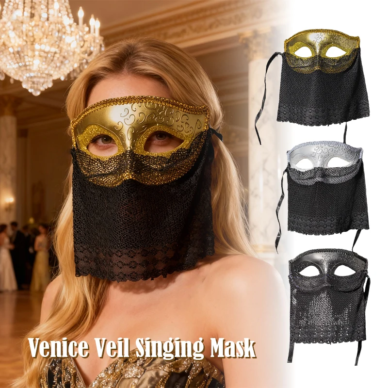 

Cos Venice Veil Men's Singing Mask Halloween Live Adult Makeup Ball Festival Party Masquerades Mask Venetians Mardi Gras Mask