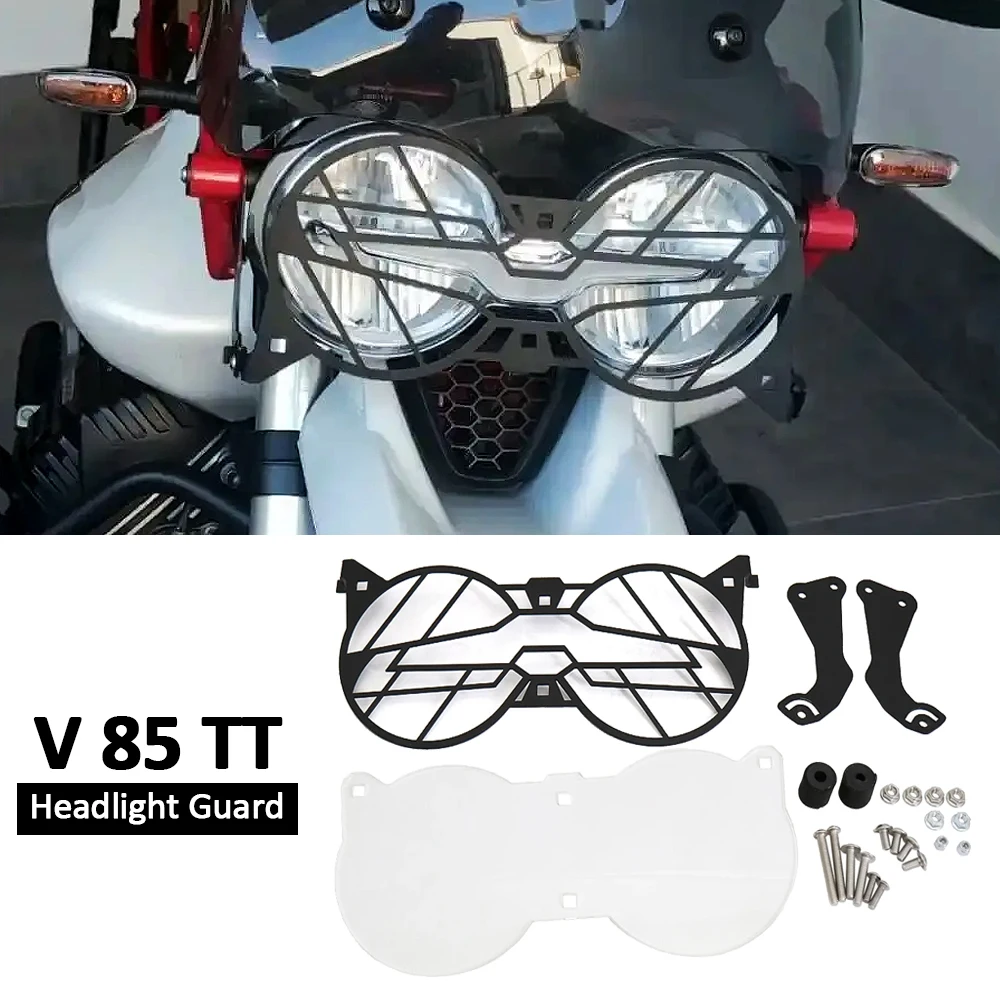 

For Moto Guzzi V85TT V85 TT 2019-2024 Motorcycle Folding Headlight Head Light Guard Protector Grill Double Protection Cover