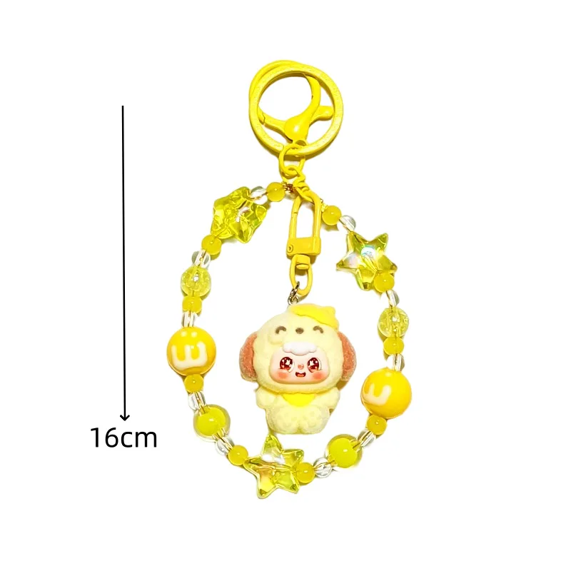 1 قطعة سلسلة مفاتيح لطيفة ثلاثية الأبعاد على شكل حبوب لطيفة حقيبة طالب حبة حلي معلقة