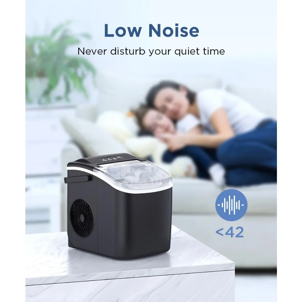 Столешница для изготовления льда, портативный льдогенератор с самоочищающейся крышкой, 26,5 фунтов/24 часа, кубики льда с 9 пулями в 6 минут, для дома, кухни