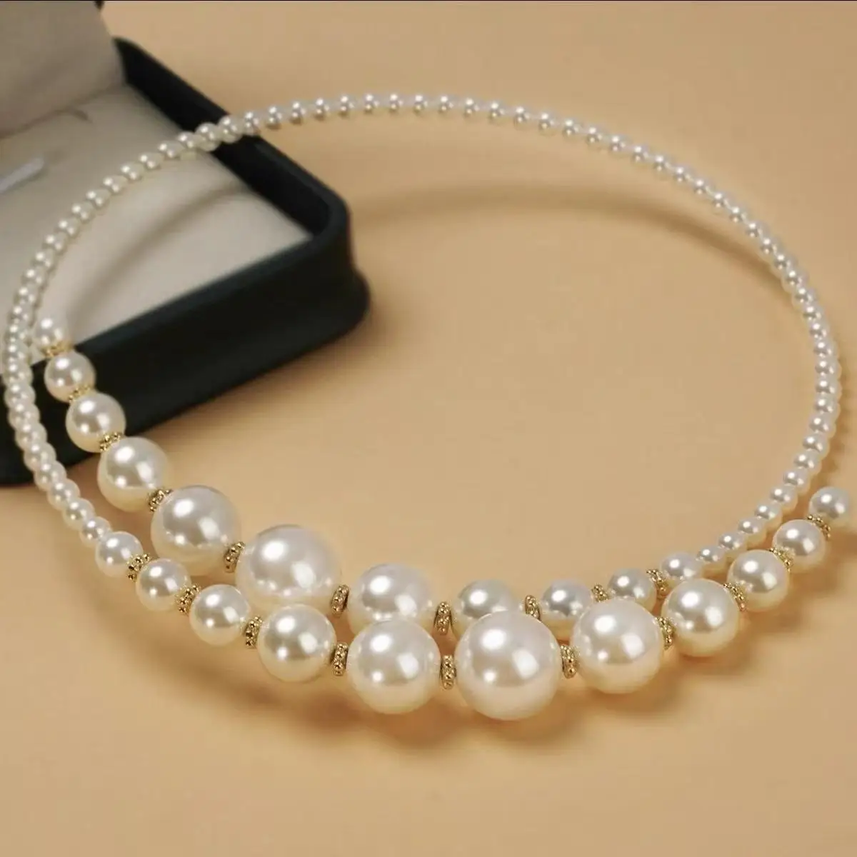 European and American Exaggerated Imitation Pearl Bead Collarbone Neck Chain Fashion Retro Collar Jewelry Women's Sexy Necklace