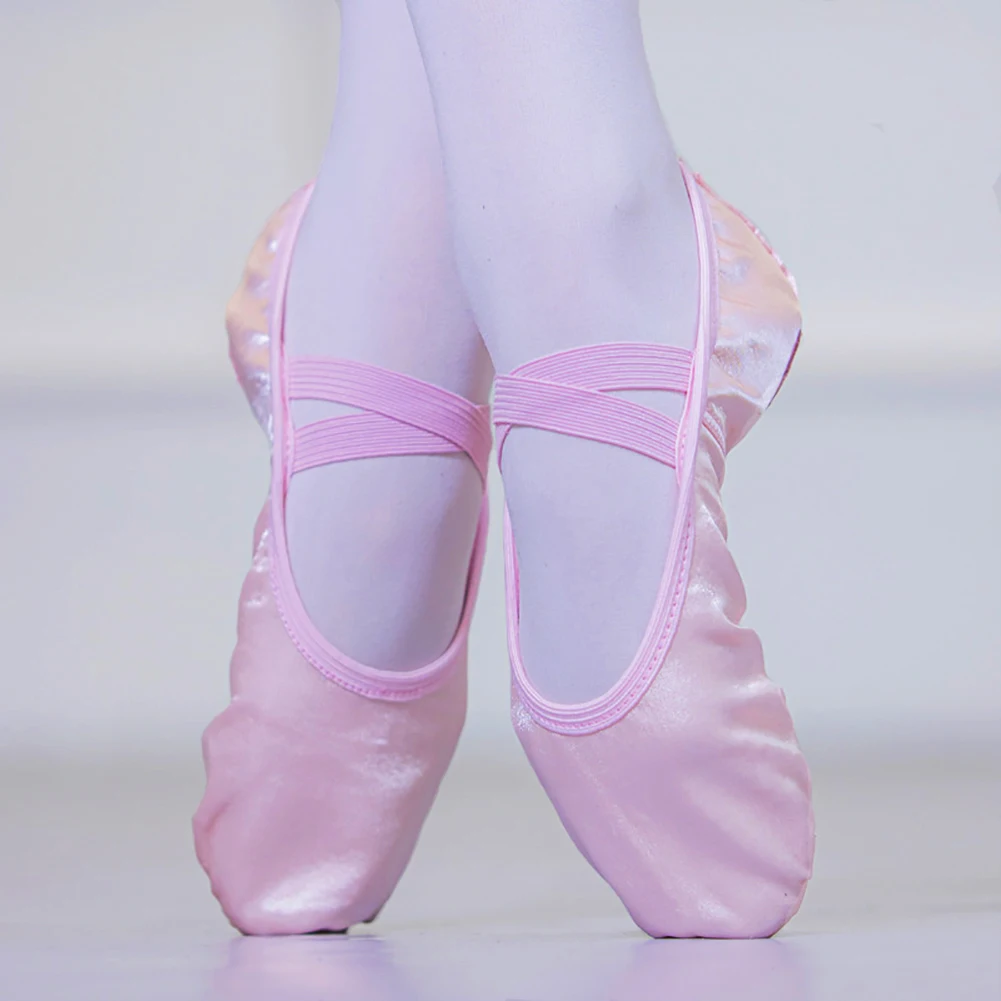 Children Dance Girls Ballet Shoes Breathable Satin Canvas Soft Sole Ballet Dance Girls Woman Ballerina Yoga Gym Dance Shoes