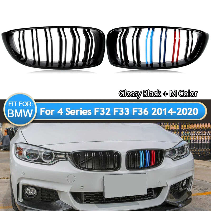 

Для BMW F32 F33 F36 F82 F83 M4 2014-2020 глянцевая черная M-цвет передняя решетка почек