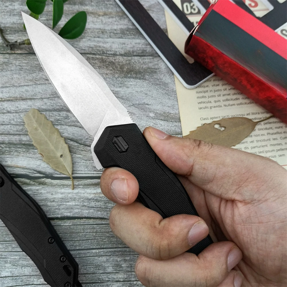 KS 2041 Folding Pocket Knife D2 Blade Nylon Fiber Handle EDC Hunting Cutting Camping Hiking Self-defense Adventure Portable Tool