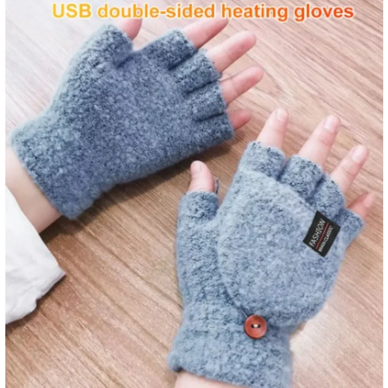 Winter Heating Gloves Rechargeable Temperature Adjustable USB Reusable Warm Gloves for Men and Women Universal Accessories Item