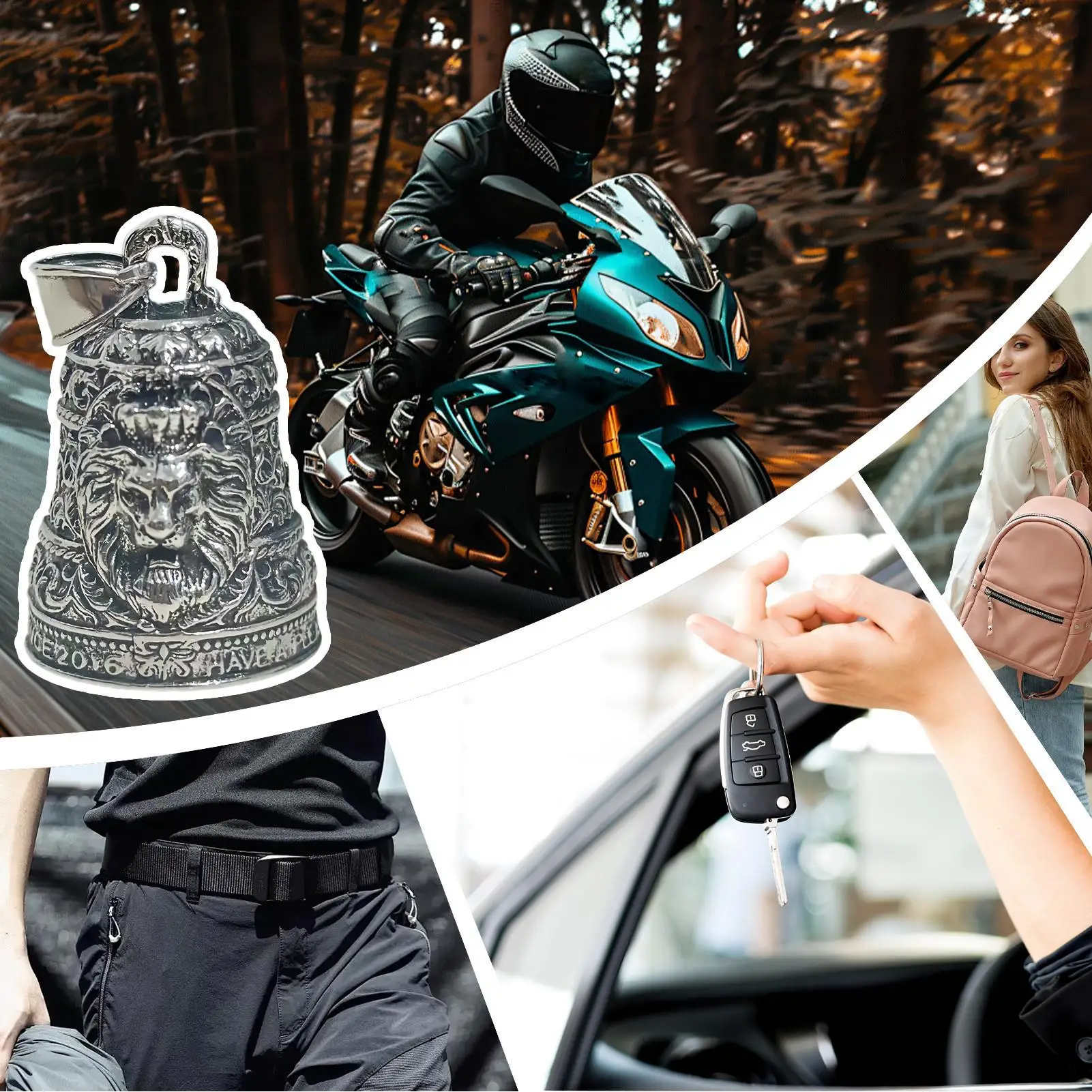 

Мотоциклетные колокольчики для мужчин, байкерские колокольчики с львом, подвески, велосипедные аксессуары для езды на дороге, автомобиля, садовой поездки, поездки на работу в помещении